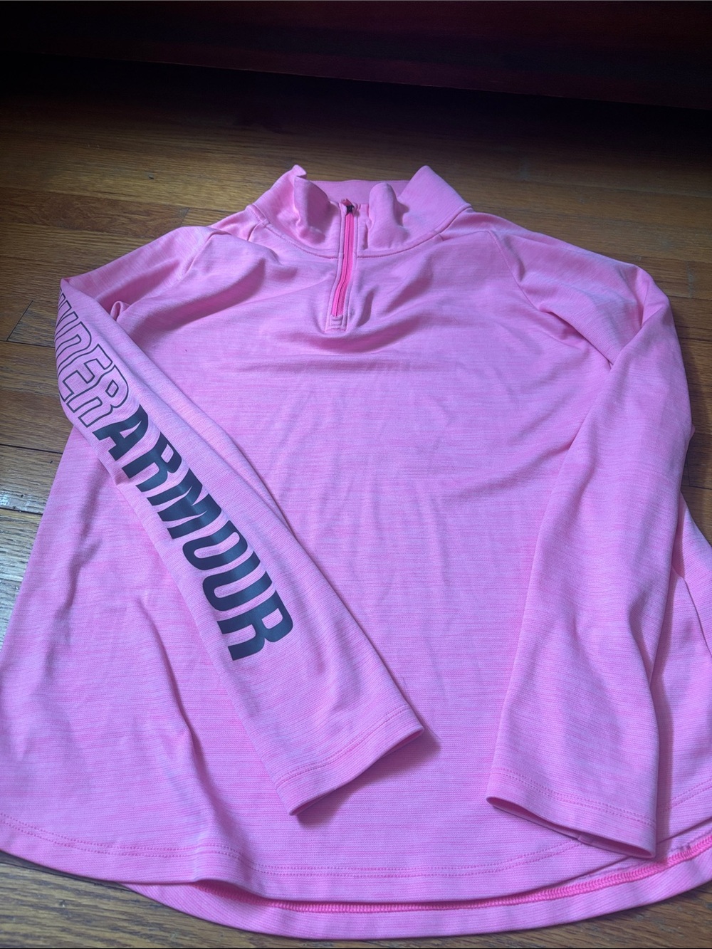 Under Armour Pink Long-Sleeve Quarter Zip Performance Top